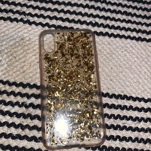iphone x case with gold flakes